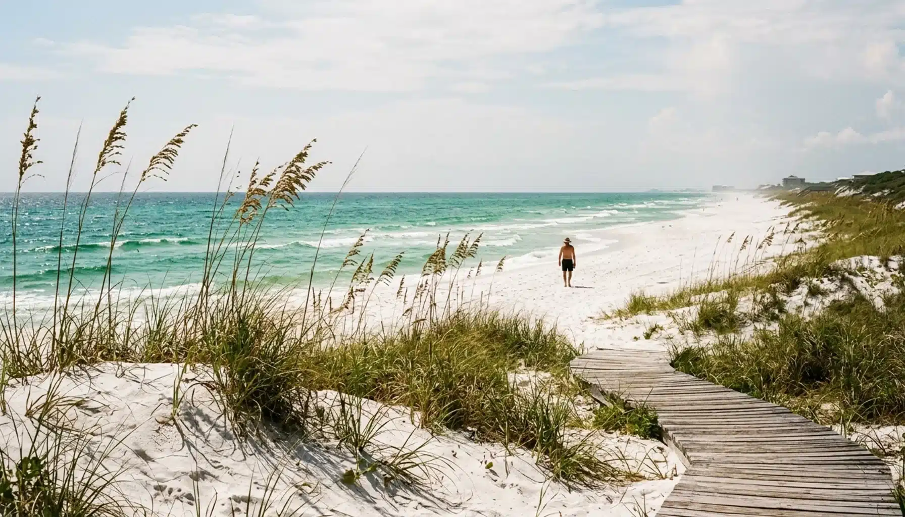 Sugar-white sand dunes and emerald Gulf water show the best time to visit Blue Mountain Beach
