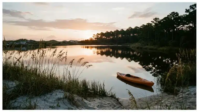Coastal dune lake paddling among hidden gems Blue Mountain Beach