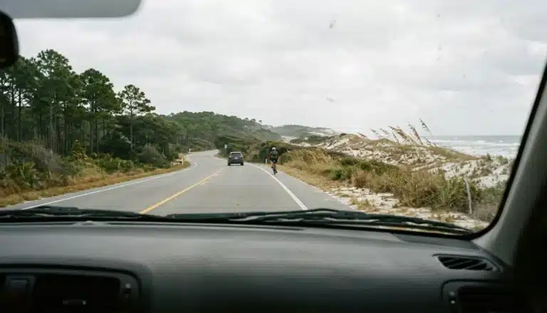 Driving along Scenic Highway 30A, one of the best day trips from Blue Mountain Beach