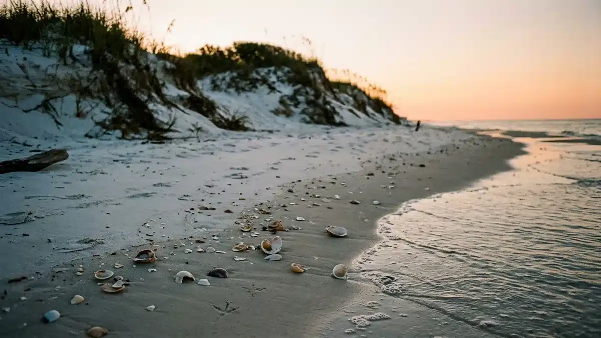 Best shelling beaches near Blue Mountain Beach at sunrise